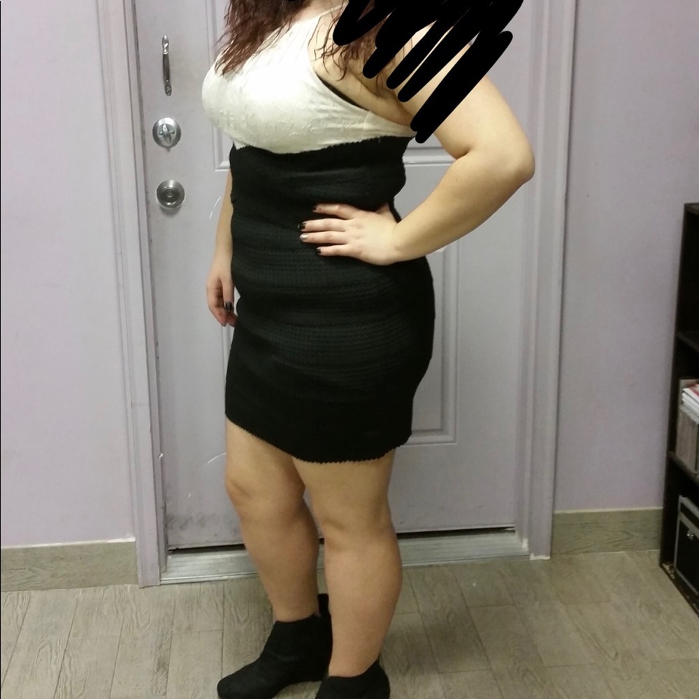 Black and cream dress